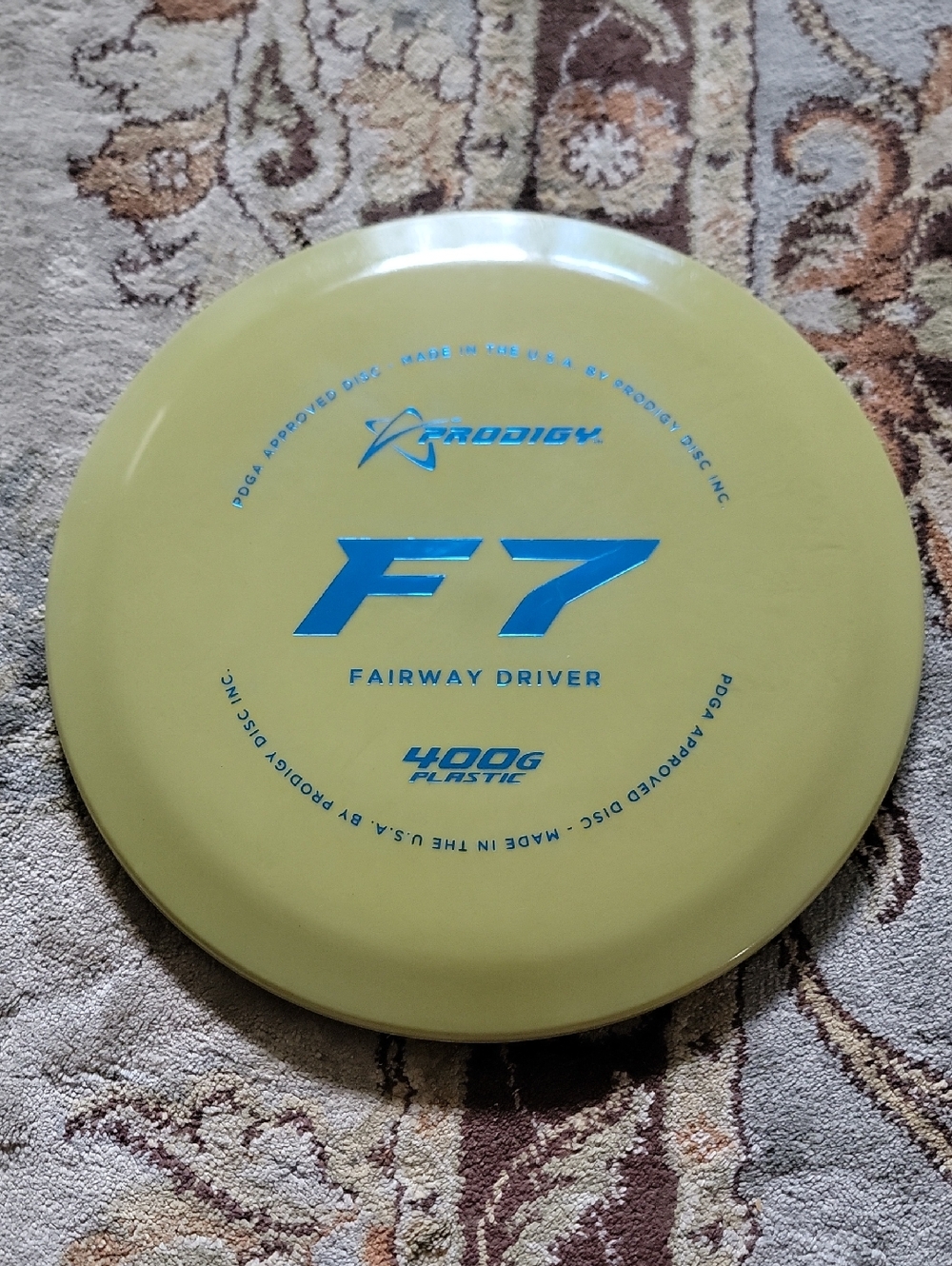 NEW Prodigy F7 Fairway Driver Disc 400G Plastic Yellow with Blue Stamp 175 Grams